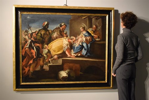 L'Adoration des Rois mages - École napolitaine, fin du XVIIe siècle